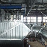 Строительство рукавного фильтра ФРУ-230-М за котлом сжигающим древесную щепу. ПАО "Кохавинская бумажная фабрика"